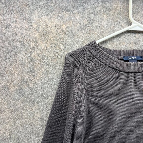 J Crew Sweater Men Medium Gray Pullover Crewneck Casual Fleece Cotton Knitted - Picture 9 of 11